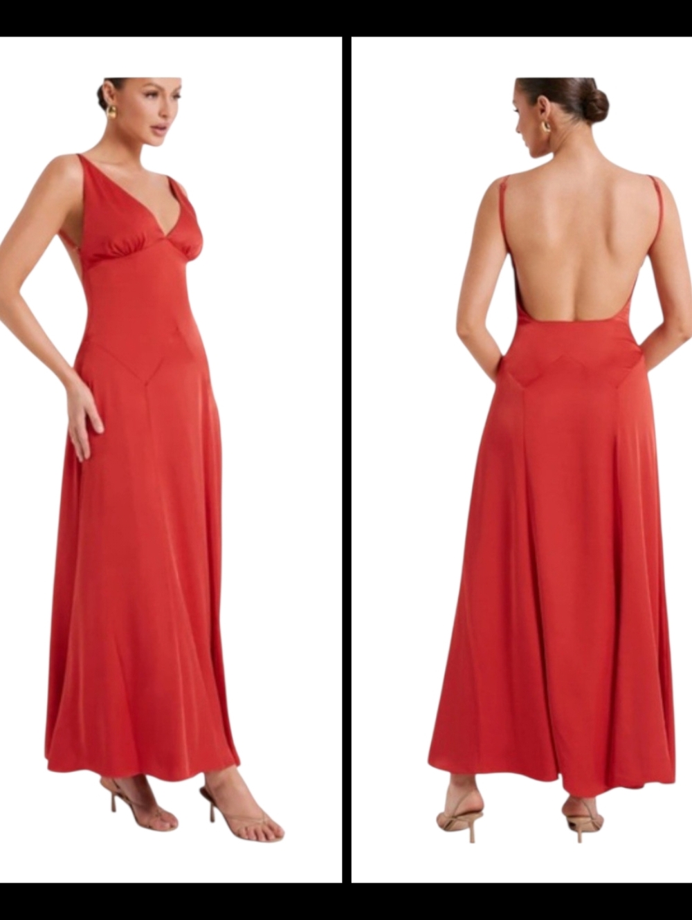 Meshki Kamala Low Back Satin Maxi Dress Small - Picture 4 of 16